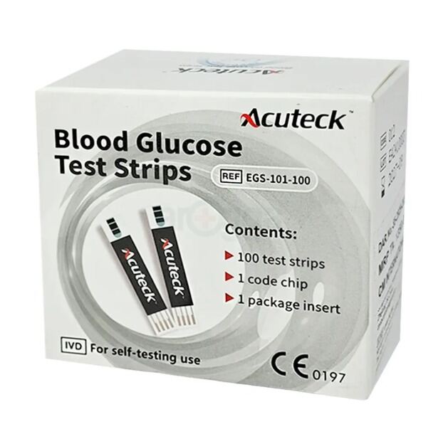 Acuteck Blood Glucose Test Strips 100's Pack